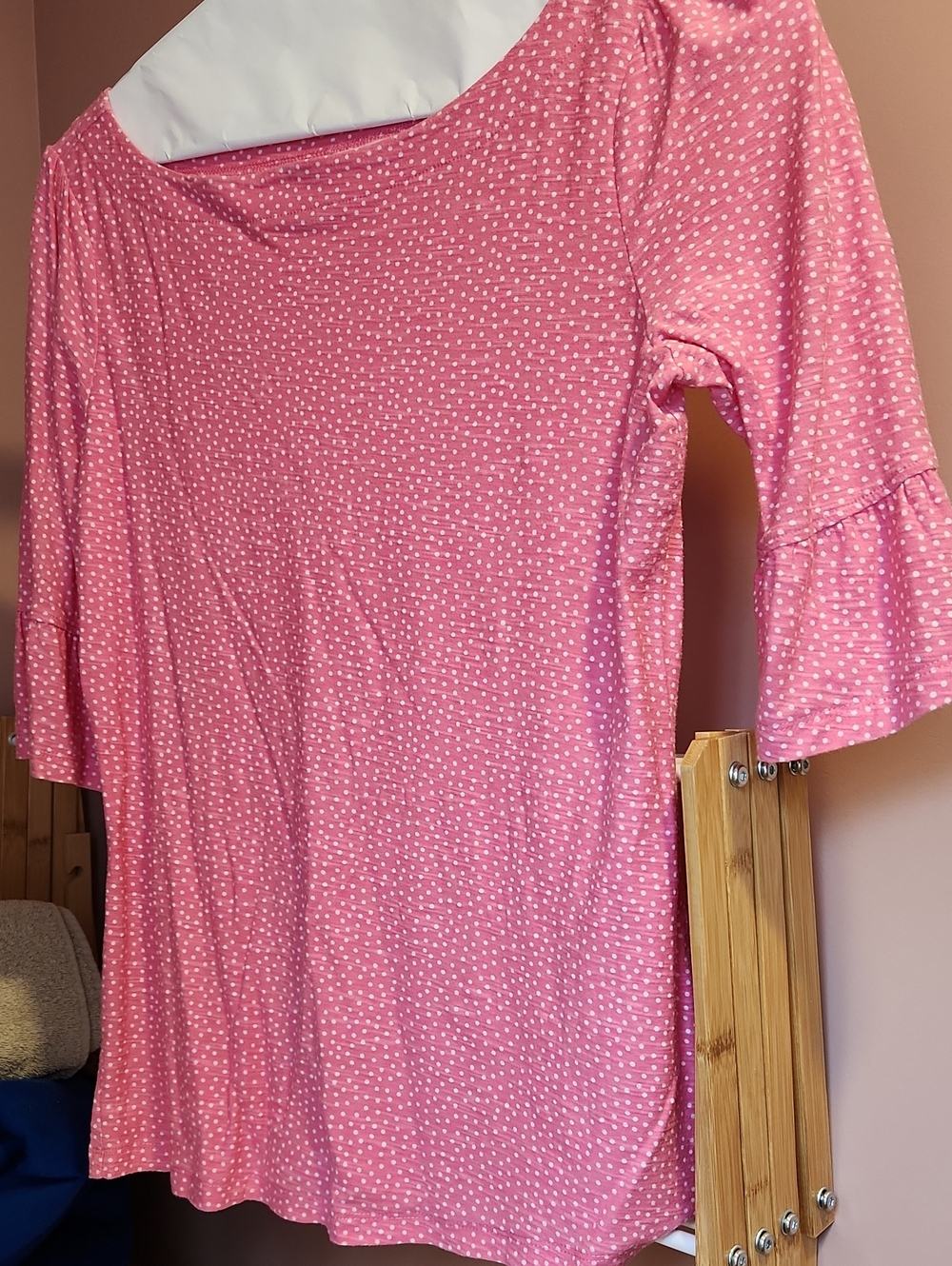 Lilly Pulitzer Pink Dot Ruffle Sleeve Tee Size L